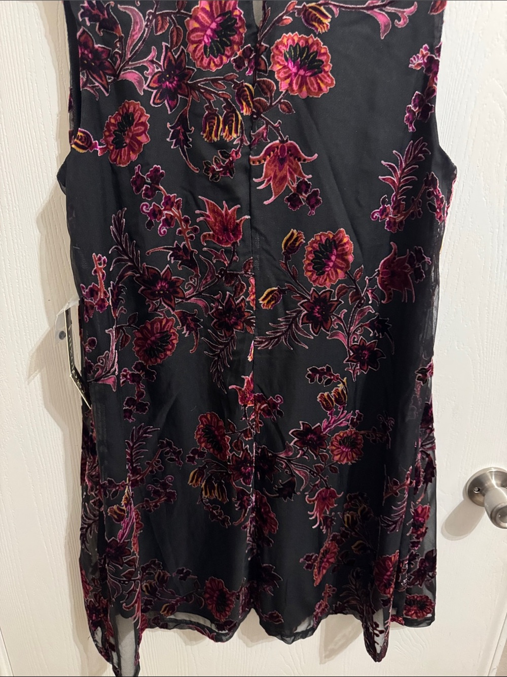 Luxology Multicolor Velvet Floral Overlay Choker Dress Women’s 12 Sleeveless NWT - Picture 8 of 12